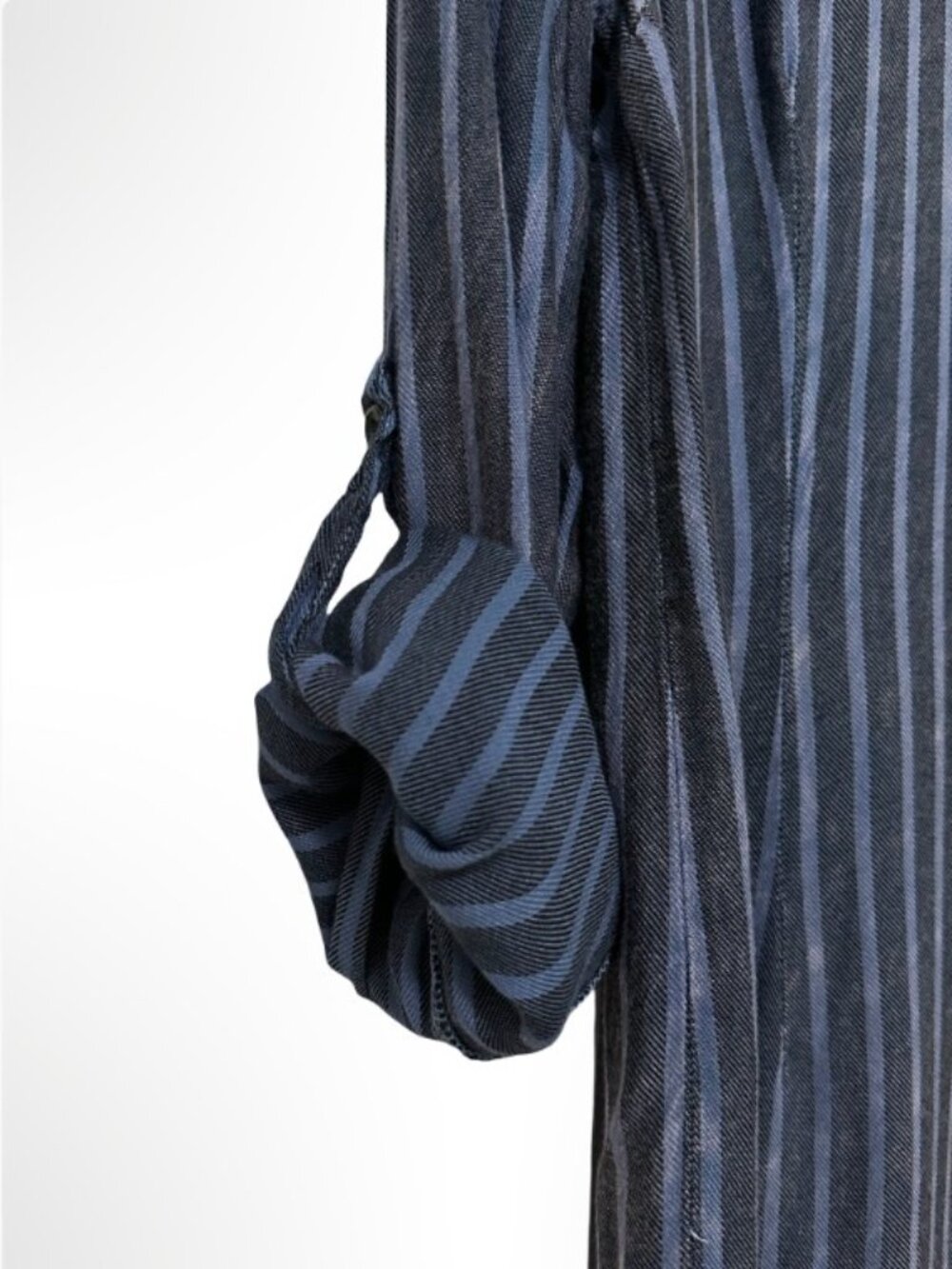 THE NU VINTAGE Oversized Longline Boyfriend Button Down Shirt Blue NWT - Picture 4 of 5